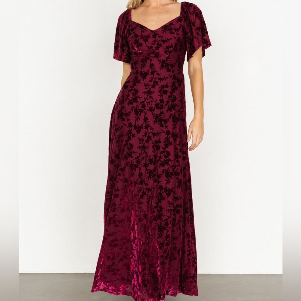 Everley Velvet Maxi Dress Mulberry